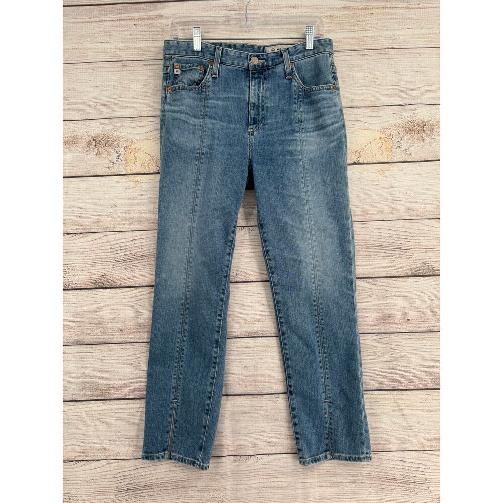 AG Adriano Goldschmied The Isabelle High Rise Straight Crop Jeans Womens 29 Blue